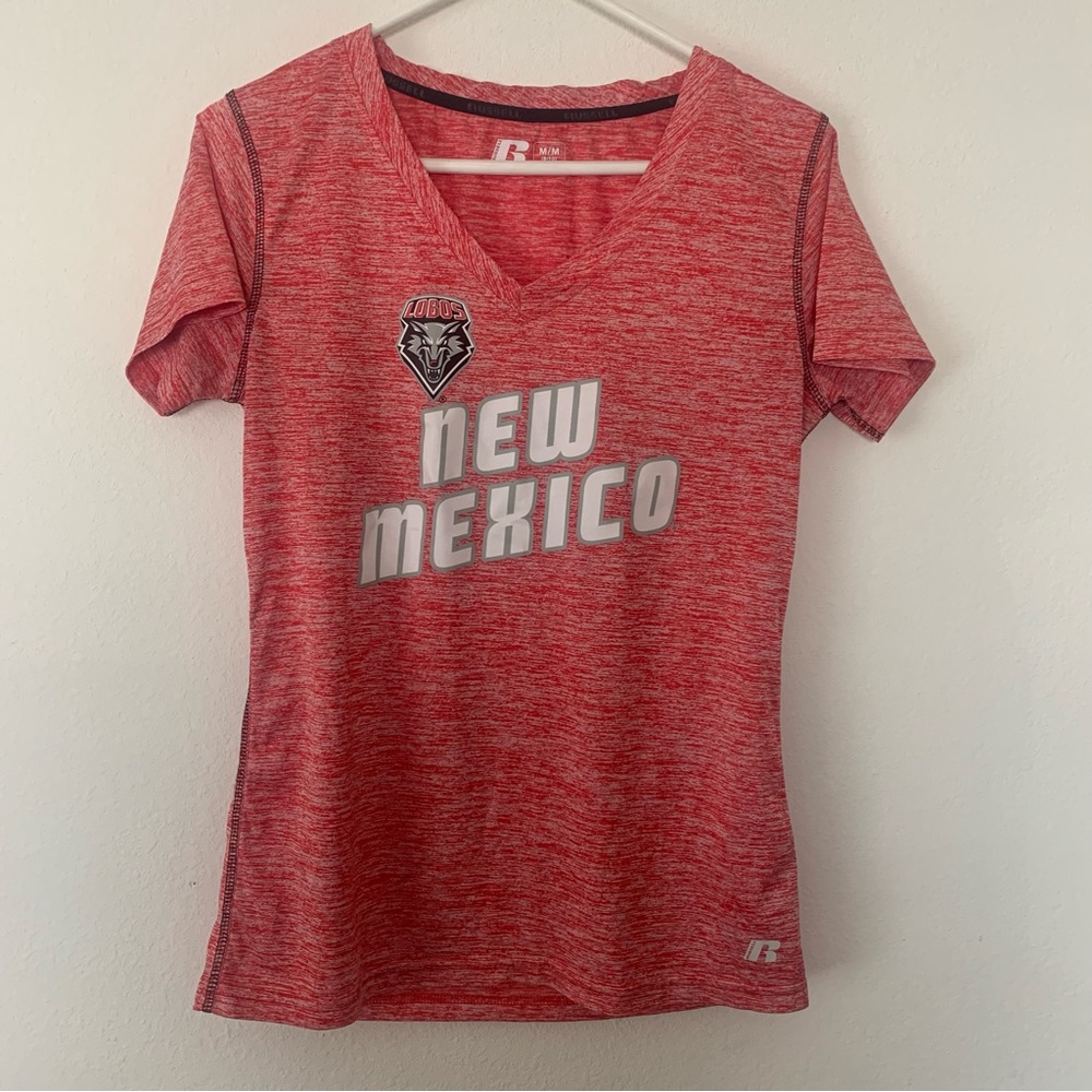 New Mexico Lobos Women's Short Sleeve Shirt  Size Med Russell Brand